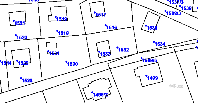 Parcela st. 1533 v KÚ Karlík, Katastrální mapa