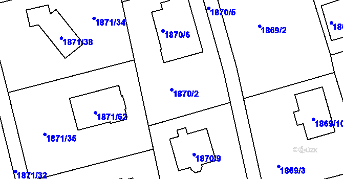Parcela st. 1870/2 v KÚ Karlík, Katastrální mapa