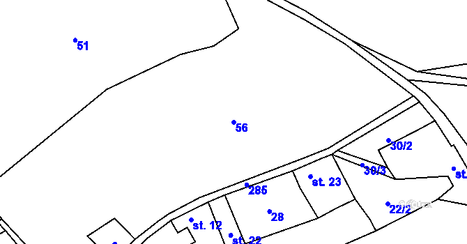 Parcela st. 56 v KÚ Branišov na Šumavě, Katastrální mapa