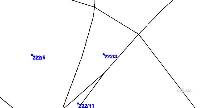 Parcela st. 222/3 v KÚ Branišov na Šumavě, Katastrální mapa