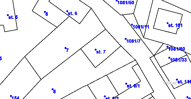 Parcela st. 7 v KÚ Dobříkov, Katastrální mapa