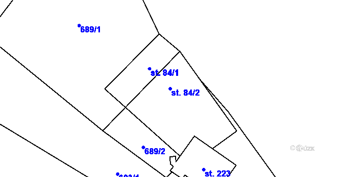 Parcela st. 84/2 v KÚ Dobříkov, Katastrální mapa
