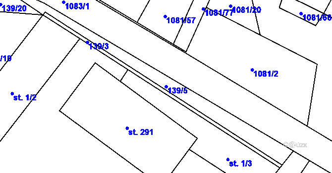 Parcela st. 139/5 v KÚ Dobříkov, Katastrální mapa