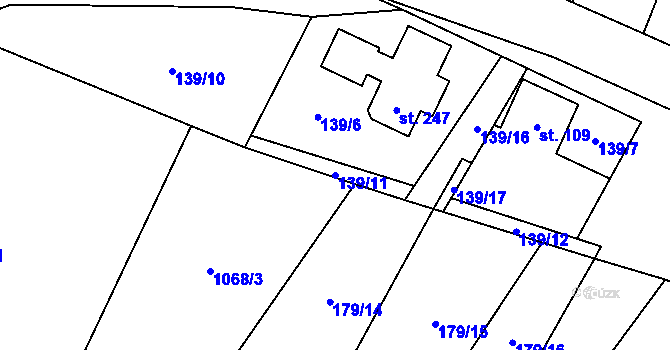 Parcela st. 139/11 v KÚ Dobříkov, Katastrální mapa