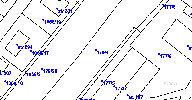 Parcela st. 179/4 v KÚ Dobříkov, Katastrální mapa