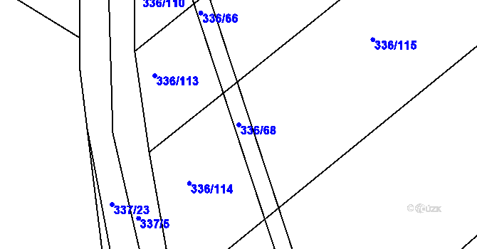Parcela st. 336/68 v KÚ Dobříkov, Katastrální mapa