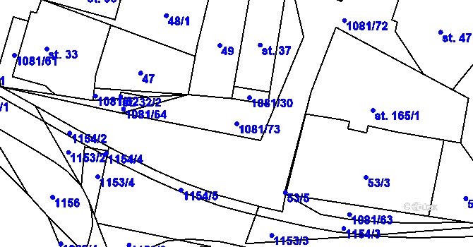 Parcela st. 1081/73 v KÚ Dobříkov, Katastrální mapa