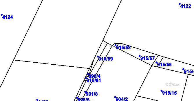 Parcela st. 915/60 v KÚ Dobříkov, Katastrální mapa