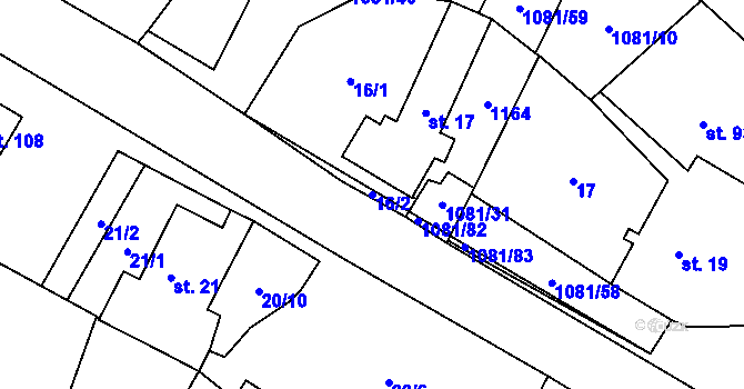 Parcela st. 16/2 v KÚ Dobříkov, Katastrální mapa