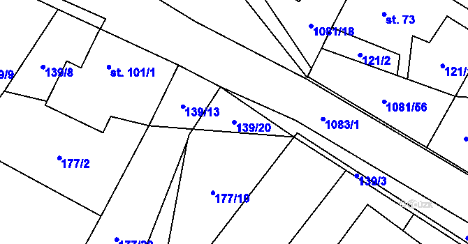 Parcela st. 139/20 v KÚ Dobříkov, Katastrální mapa