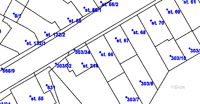Parcela st. 66 v KÚ Dobříň, Katastrální mapa