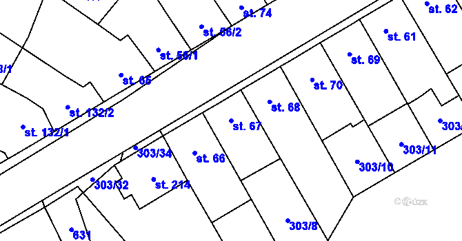 Parcela st. 67 v KÚ Dobříň, Katastrální mapa