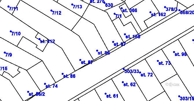 Parcela st. 96 v KÚ Dobříň, Katastrální mapa