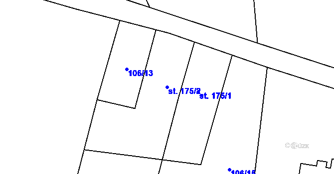 Parcela st. 175/2 v KÚ Dobříň, Katastrální mapa