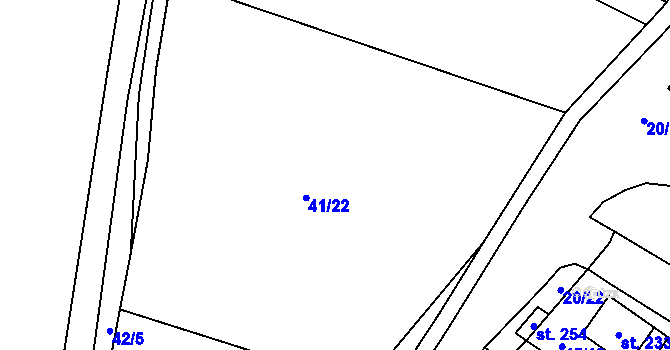 Parcela st. 41/22 v KÚ Dobříň, Katastrální mapa