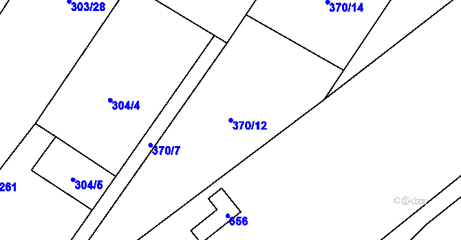 Parcela st. 370/12 v KÚ Dobříň, Katastrální mapa