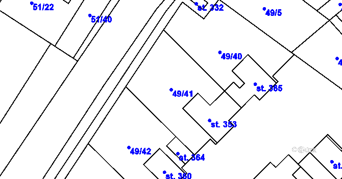 Parcela st. 49/41 v KÚ Dobříň, Katastrální mapa
