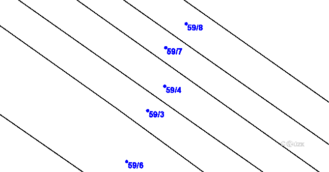 Parcela st. 59/4 v KÚ Dobříň, Katastrální mapa