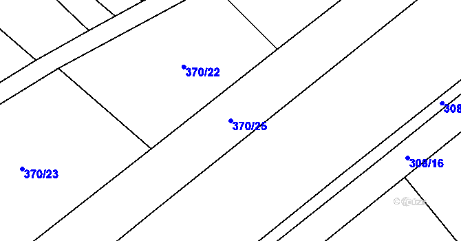 Parcela st. 370/25 v KÚ Dobříň, Katastrální mapa