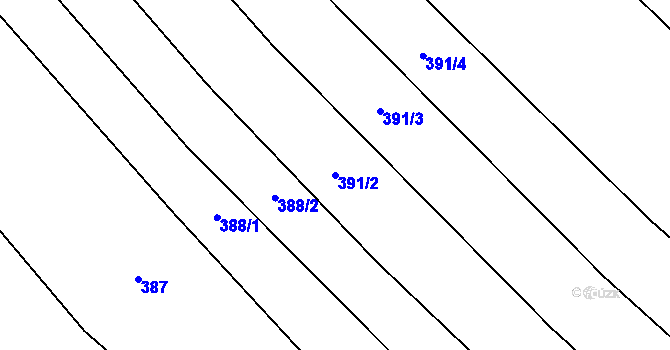 Parcela st. 391/2 v KÚ Dobříň, Katastrální mapa