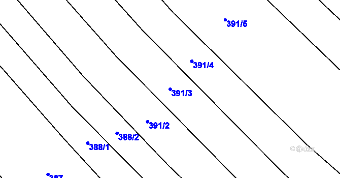 Parcela st. 391/3 v KÚ Dobříň, Katastrální mapa