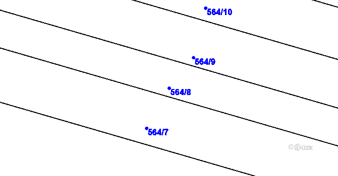 Parcela st. 564/8 v KÚ Dobřínsko, Katastrální mapa