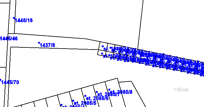 Parcela st. 1089/53 v KÚ Dobříš, Katastrální mapa