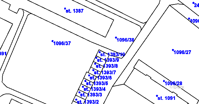 Parcela st. 1393/10 v KÚ Dobříš, Katastrální mapa