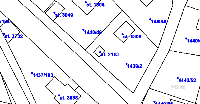 Parcela st. 2113 v KÚ Dobříš, Katastrální mapa