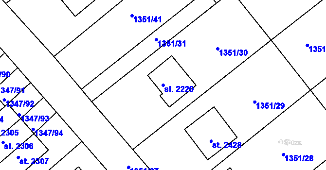 Parcela st. 2220 v KÚ Dobříš, Katastrální mapa