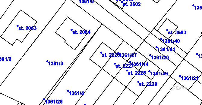 Parcela st. 2226 v KÚ Dobříš, Katastrální mapa