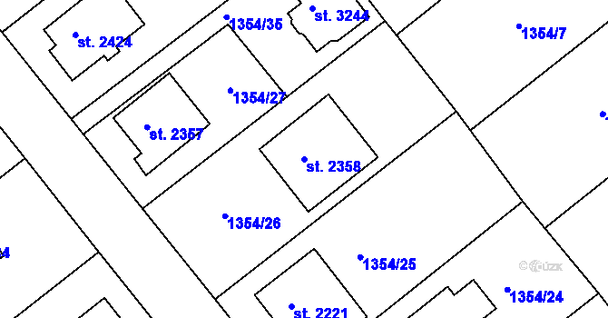Parcela st. 2358 v KÚ Dobříš, Katastrální mapa