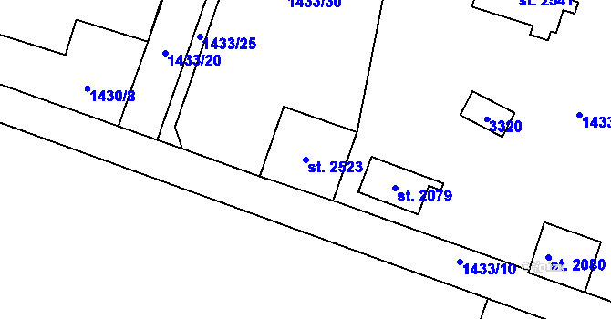 Parcela st. 2523 v KÚ Dobříš, Katastrální mapa