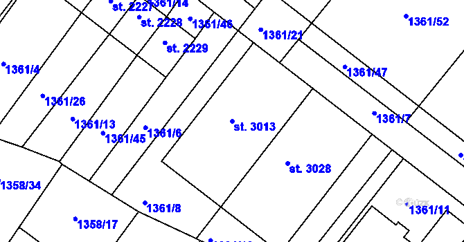 Parcela st. 3013 v KÚ Dobříš, Katastrální mapa