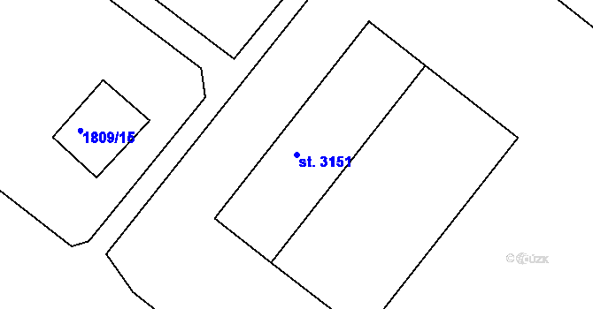 Parcela st. 3151 v KÚ Dobříš, Katastrální mapa