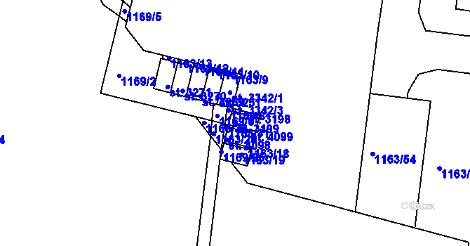 Parcela st. 3199 v KÚ Dobříš, Katastrální mapa