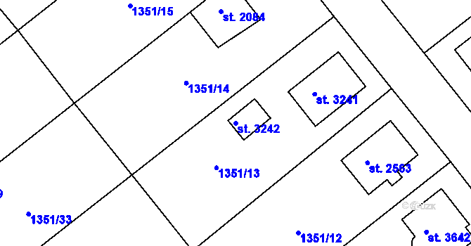 Parcela st. 3242 v KÚ Dobříš, Katastrální mapa