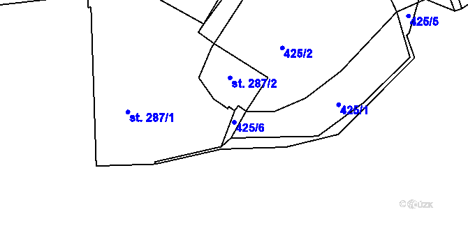 Parcela st. 425/6 v KÚ Dobříš, Katastrální mapa