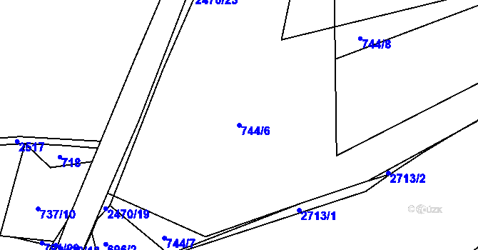 Parcela st. 744/6 v KÚ Dobříš, Katastrální mapa