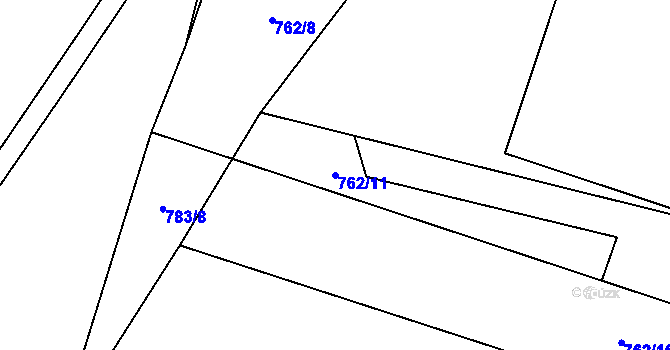 Parcela st. 762/11 v KÚ Dobříš, Katastrální mapa