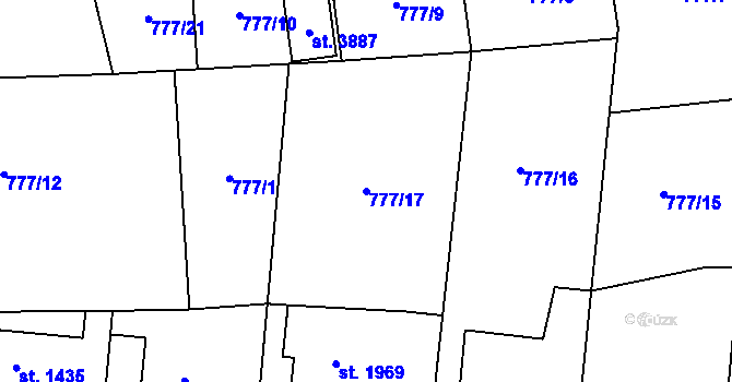 Parcela st. 777/17 v KÚ Dobříš, Katastrální mapa
