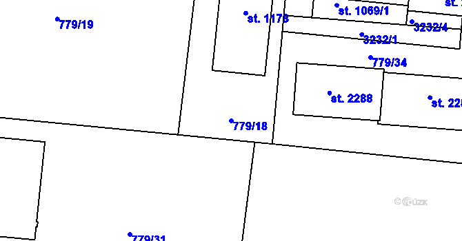 Parcela st. 779/18 v KÚ Dobříš, Katastrální mapa