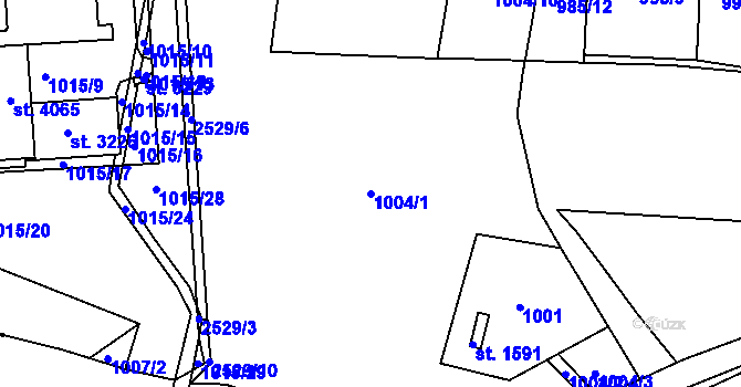 Parcela st. 1004/1 v KÚ Dobříš, Katastrální mapa