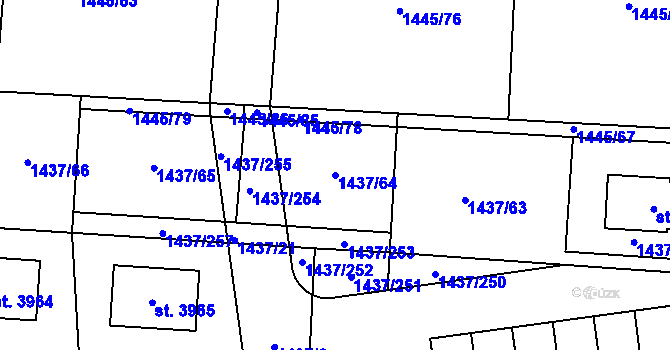 Parcela st. 1437/64 v KÚ Dobříš, Katastrální mapa