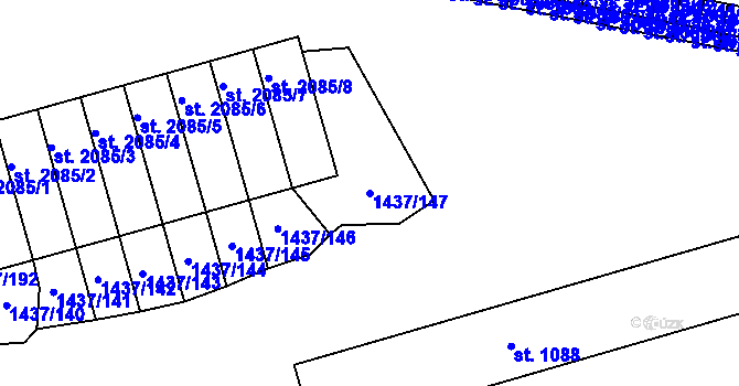 Parcela st. 1437/147 v KÚ Dobříš, Katastrální mapa