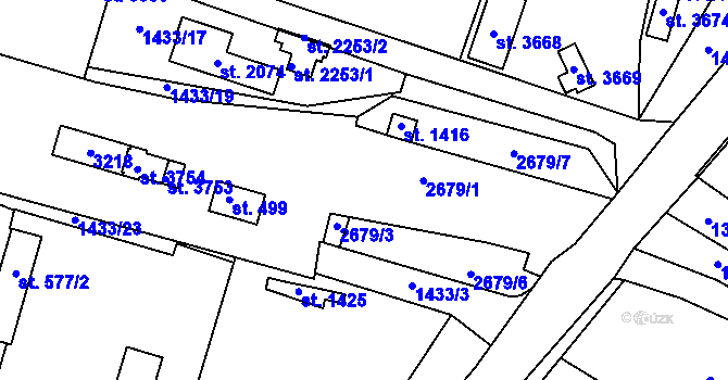 Parcela st. 2679 v KÚ Dobříš, Katastrální mapa