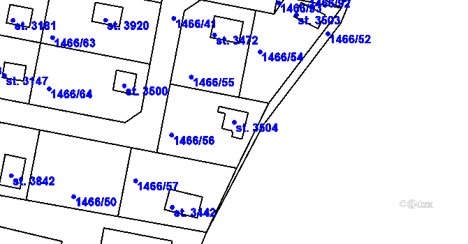 Parcela st. 3504 v KÚ Dobříš, Katastrální mapa