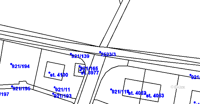 Parcela st. 2523/3 v KÚ Dobříš, Katastrální mapa