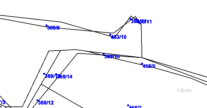 Parcela st. 369/10 v KÚ Dobříš, Katastrální mapa