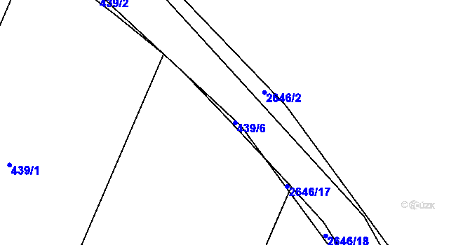 Parcela st. 439/6 v KÚ Dobříš, Katastrální mapa